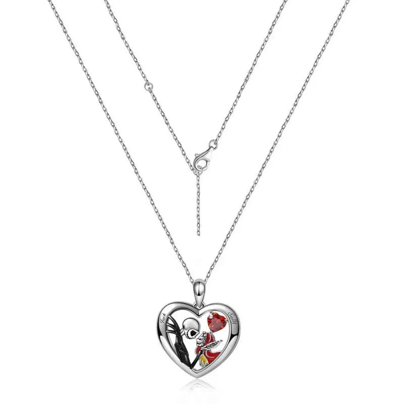Cross-border New Arrival Halloween Creative Heart-shaped Skull Necklace For Women Simple Rhinestone | Jewelry