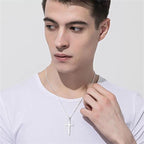 S925 Silver Cross Pendant with Custom Engraving | Christian Jewelry
