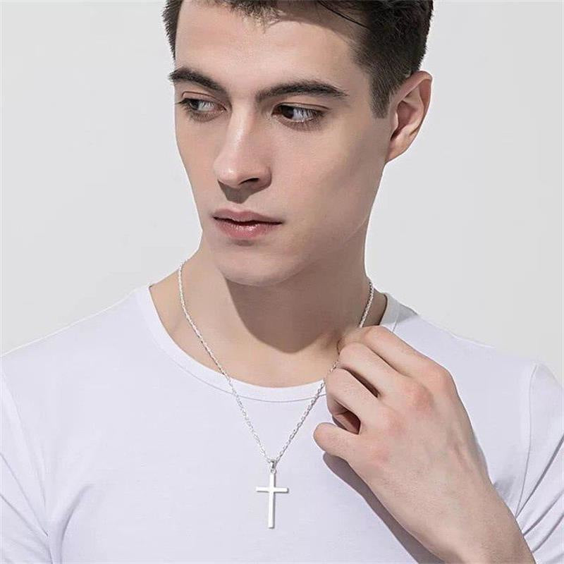 S925 Silver Cross Pendant with Custom Engraving | Christian Jewelry