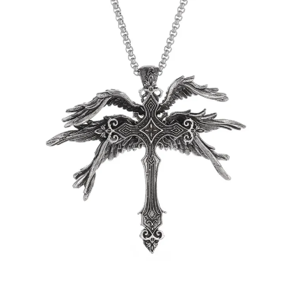 Vintage Silver Angel Necklace