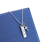 925 Silver Cross Necklace with Square Pendant | Christian Jewelry