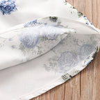 2019 Girls' White Printed Top with Denim Shorts Set