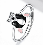 Silver Cute Dog Ring for Men and Women