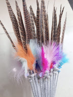 Handcrafted Cat Teaser Wand with Feathers