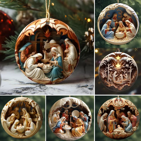 3D Acrylic Nativity Christmas Ornament for Home Decor | Holiday Decor
