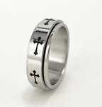 Stainless Steel Cross Shelf Couple Fashion Rings