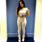 Summer Women's Fashion Crop Top and Pants Set