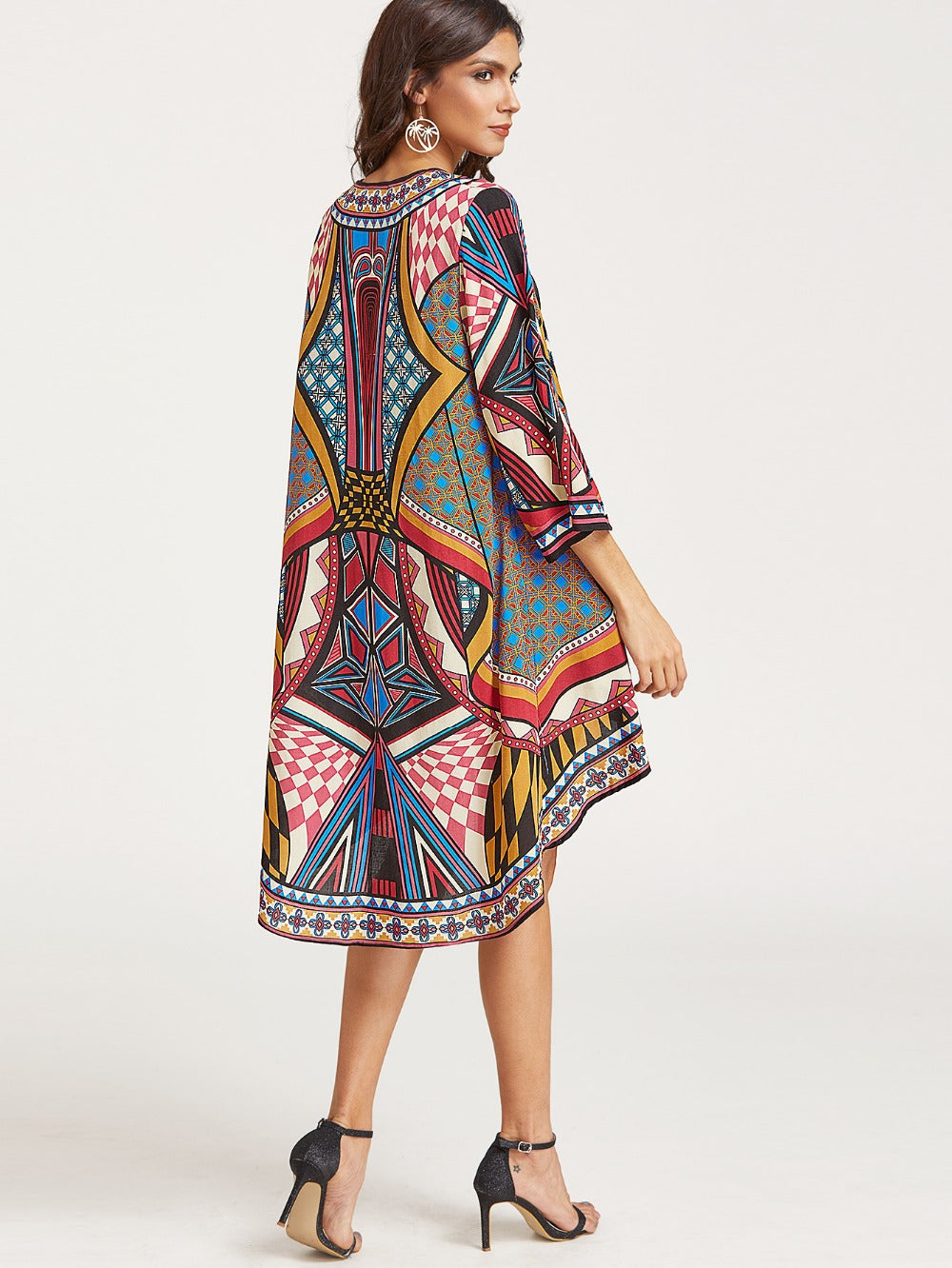 Bali Style Long Printed Beach Cover-Up for Women