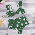 Women's Tropical Floral High-Waist Bikini Set
