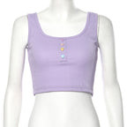 Women's Solid U-Neck Crop Top for Autumn Fashion