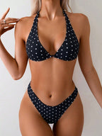 Black Polka-dot Two-piece Bikini