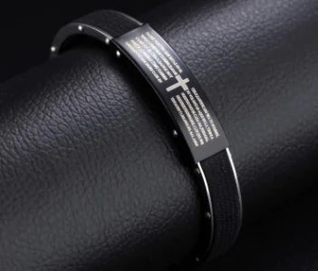 Creative Silicone Bracelet with Stainless Steel Cross | Christian Jewelry