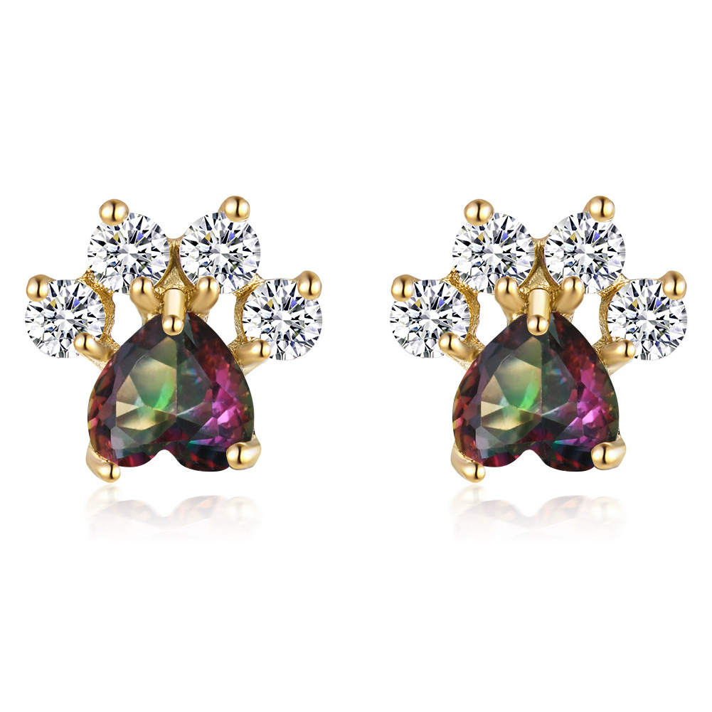 18K Gold-Plated Cat Paw Print Earrings (One Pair) | Jewelry