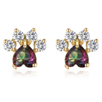 18K Gold-Plated Cat Paw Print Earrings (One Pair) | Jewelry