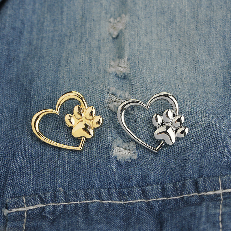 Fashion Korean Dog Paw Hollow Alloy Brooch Accessories