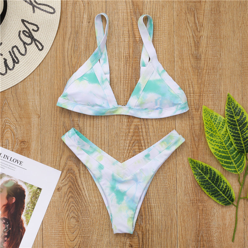 Triangle Cup High-Cut Bikini Set