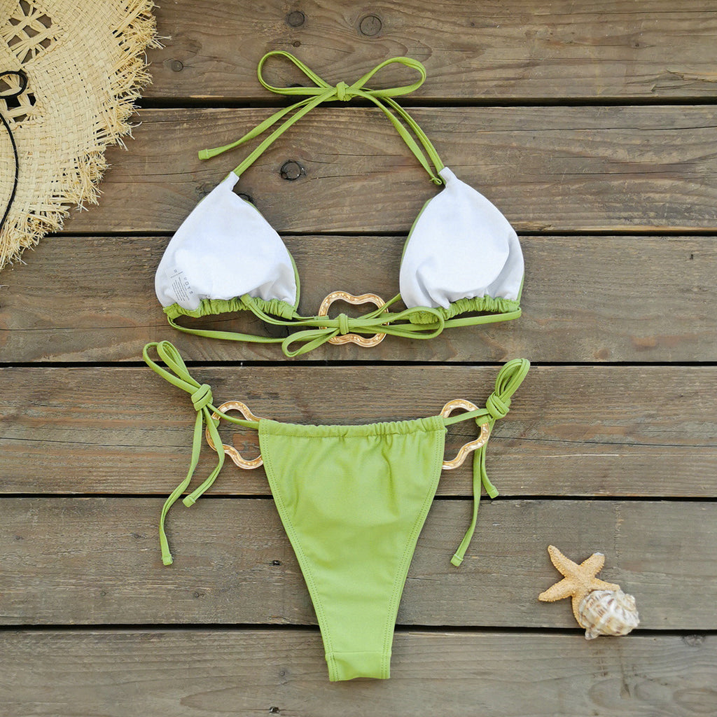 Gold Ring Triangle String Bikini