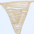 Rhinestone Thong Body Chain in Gold and Silver