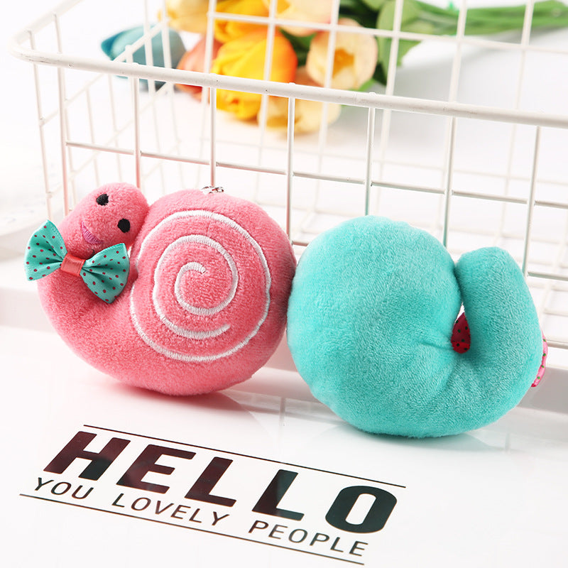 Cute Cartoon Plush Snail Keychain Accessory | Accessory