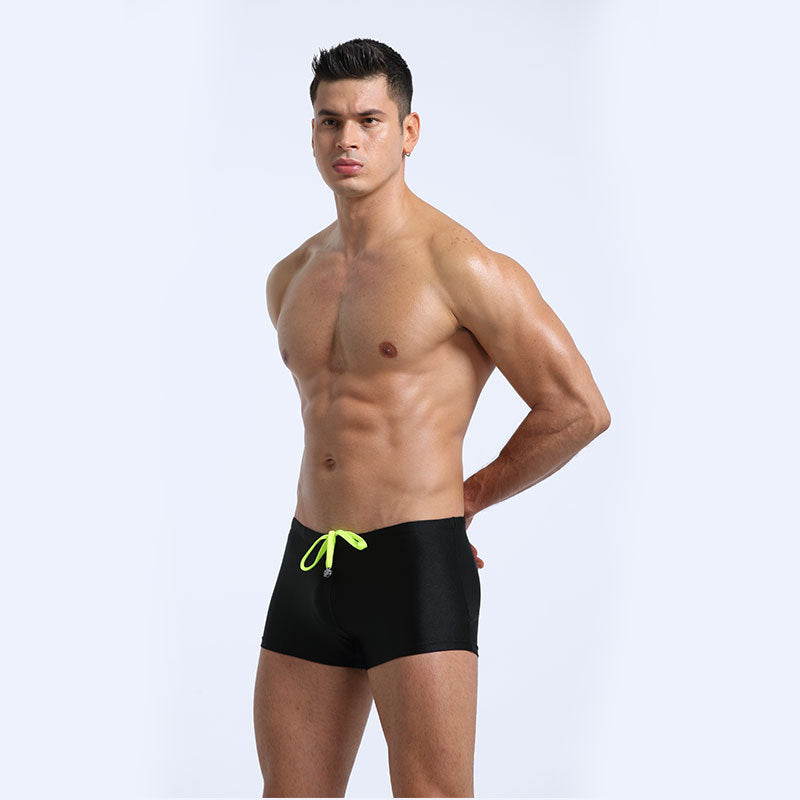 Men's Green Low-Waist Swim Trunks