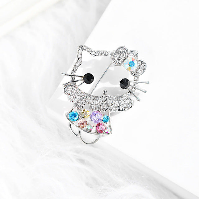 Cute Cat Brooch Fashion Accessory with Pin Coat