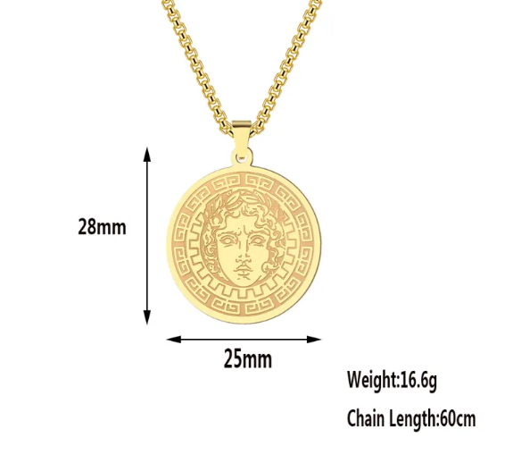 Stainless Steel Apollo Sun God Gold-Plated Pendant Necklace | Jewelry