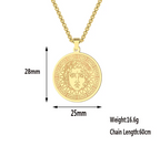 Stainless Steel Apollo Sun God Gold-Plated Pendant Necklace | Jewelry
