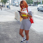 Trendy Street Style Tight Shorts and Crop Top Set