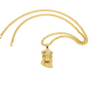 Abstract Jesus Necklace with Glossy Mustache Design