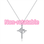 Zircon Cross Crown Pendant Necklace