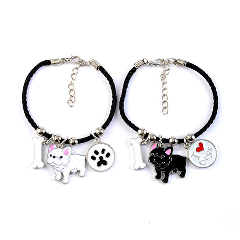 Minimalist Bull Dog Shaped Pet Bracelet - Handmade Jewelry
