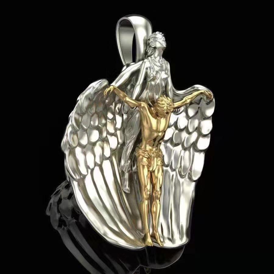 Holy Redemption Jesus Angel Necklace - Religious Gift