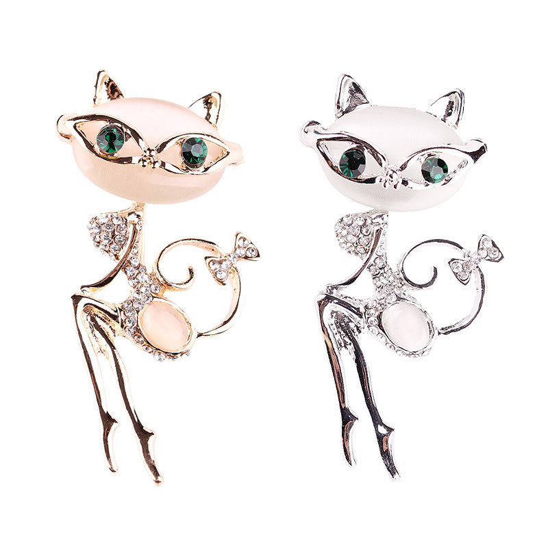 Korean Style Cat Glasses Brooch - Cute Accessory Design