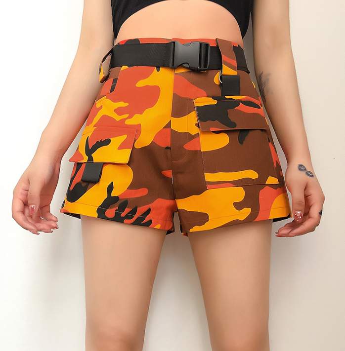 Women's High-Waist Camouflage Casual Shorts