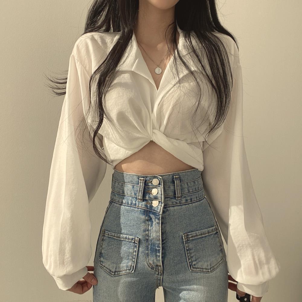 Women's Summer Back Tie Bow Knot Crop Top Shirt