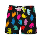 Men's Colorful Handprint Print Swim Trunks