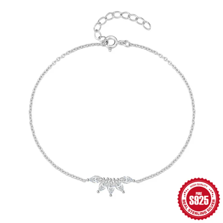 Silver Horse Eye Crown Zircon Bracelet | Jewelry