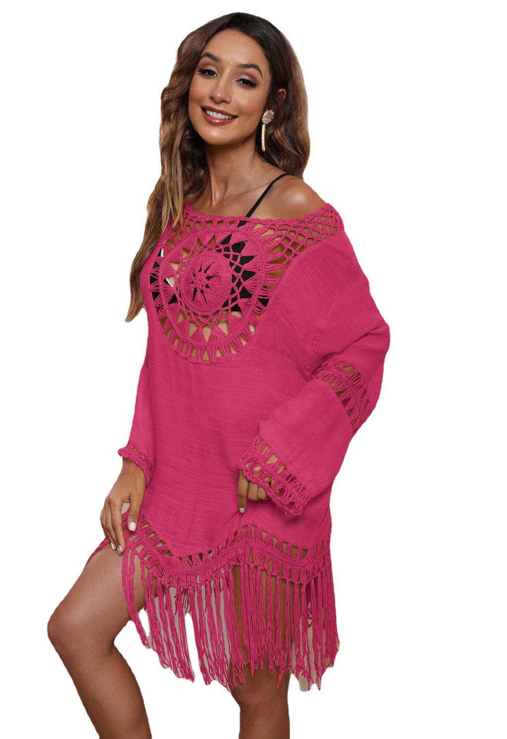 Beach Vacation Fringe Bikini Cover-Up Dress A19352