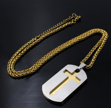 Double Layer English Scripture Military Tag Pendant Necklace | Christian Jewelry