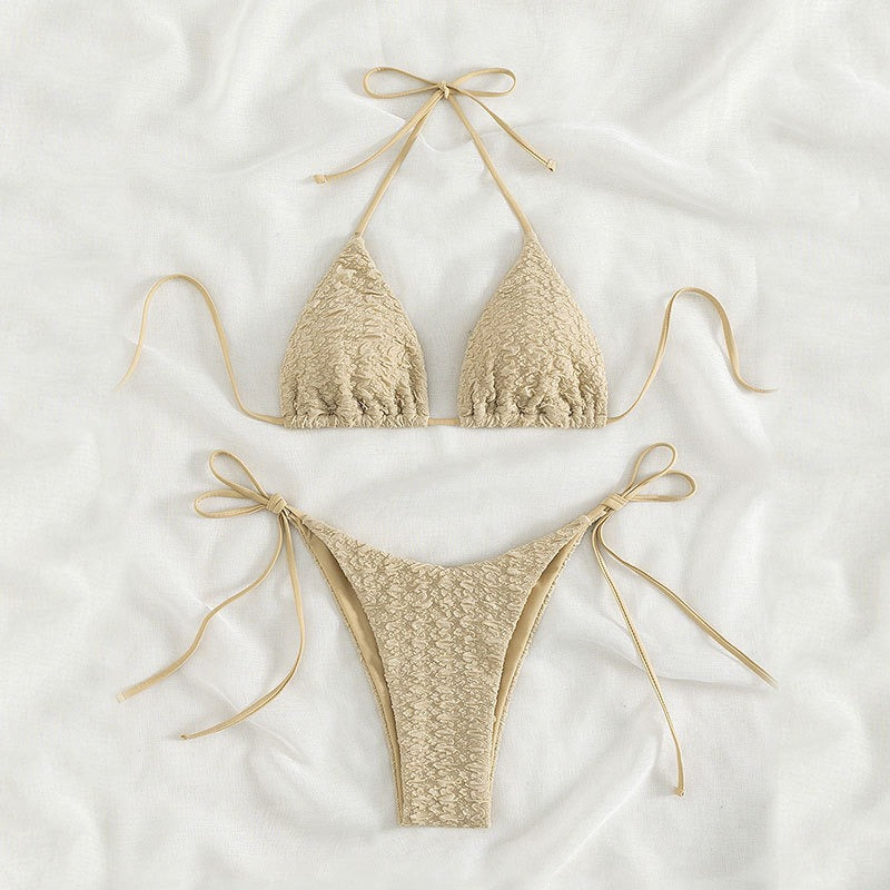 High Waist Lace-up Bikini Set