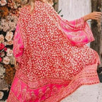 Boho Paisley Print Long Chiffon Beach Cover-Up