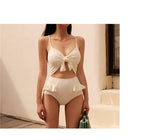 Tie-Front Ruffle One-Piece Swimsuit