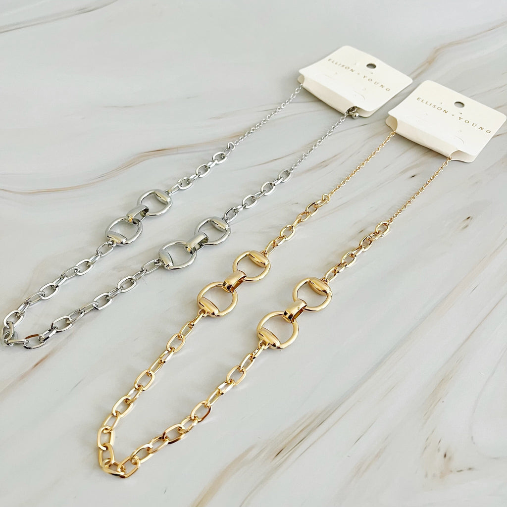 Double Equestrian Chain Necklace | Jewelry