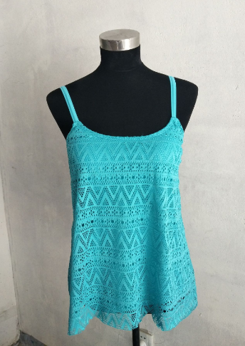 Lace Halter Swim Tankini Top