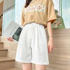 Black High-Waisted Loose Fit Summer Shorts for Women