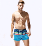 Men's Quick-Dry Striped Floral Swim Trunks