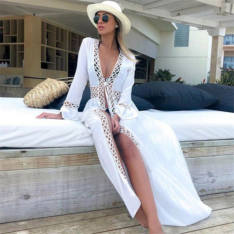 2024 Women's Beach Cover-Up with Lace Design