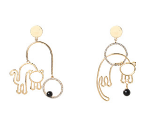 2020 Trendy Cat Pendant Earrings for Women in Silver