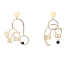 2020 Trendy Cat Pendant Earrings for Women in Silver