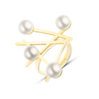 Cross Symbol Pearl Fashion Ring in Magazine Style